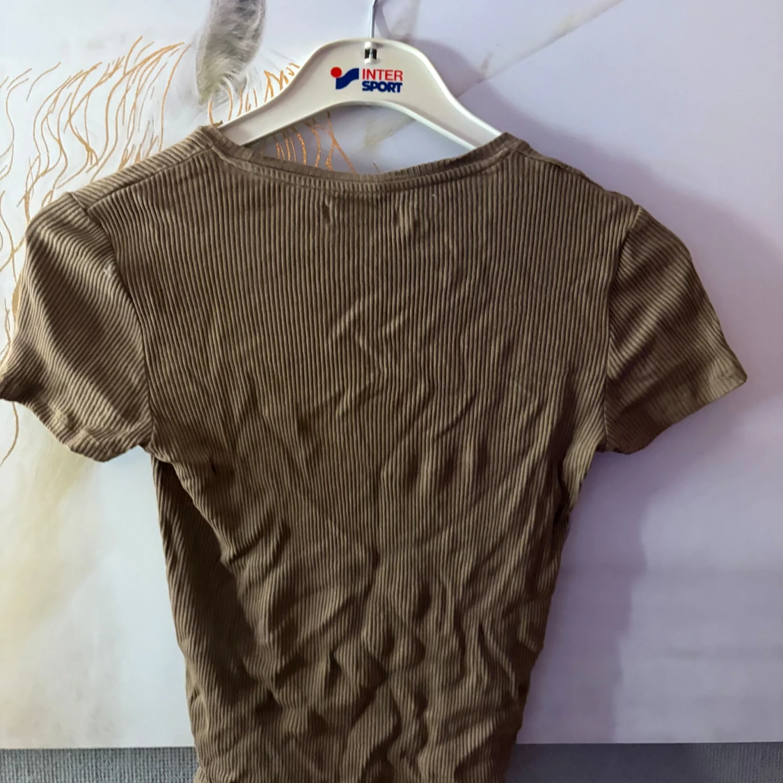 Ribbad brun topp från Lindex - 1