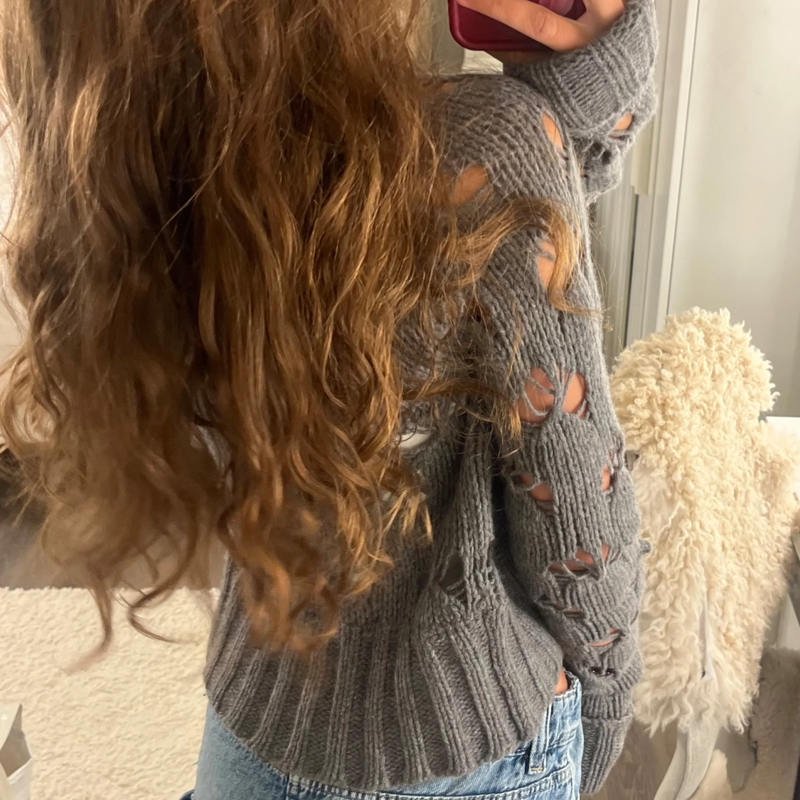 Grå stickad kofta från French Connection - 1