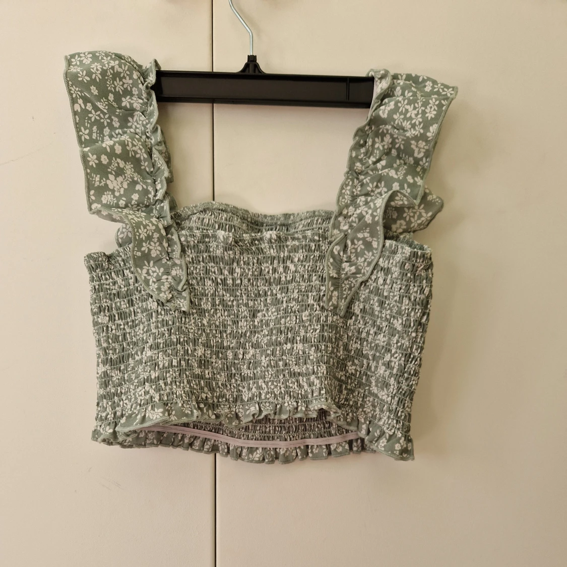 Grön blommig topp  - 1