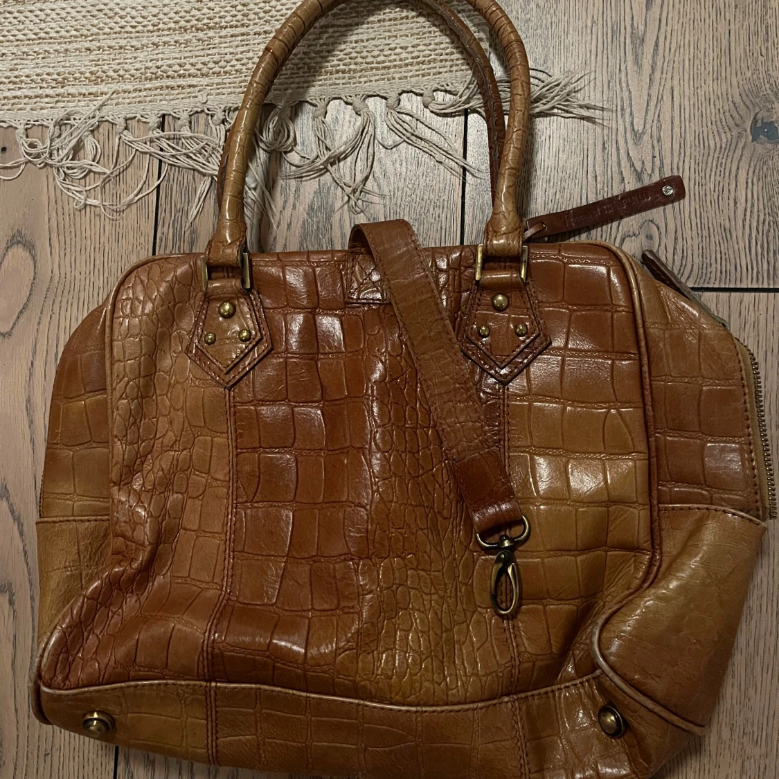 Brun vintage handväska - 1