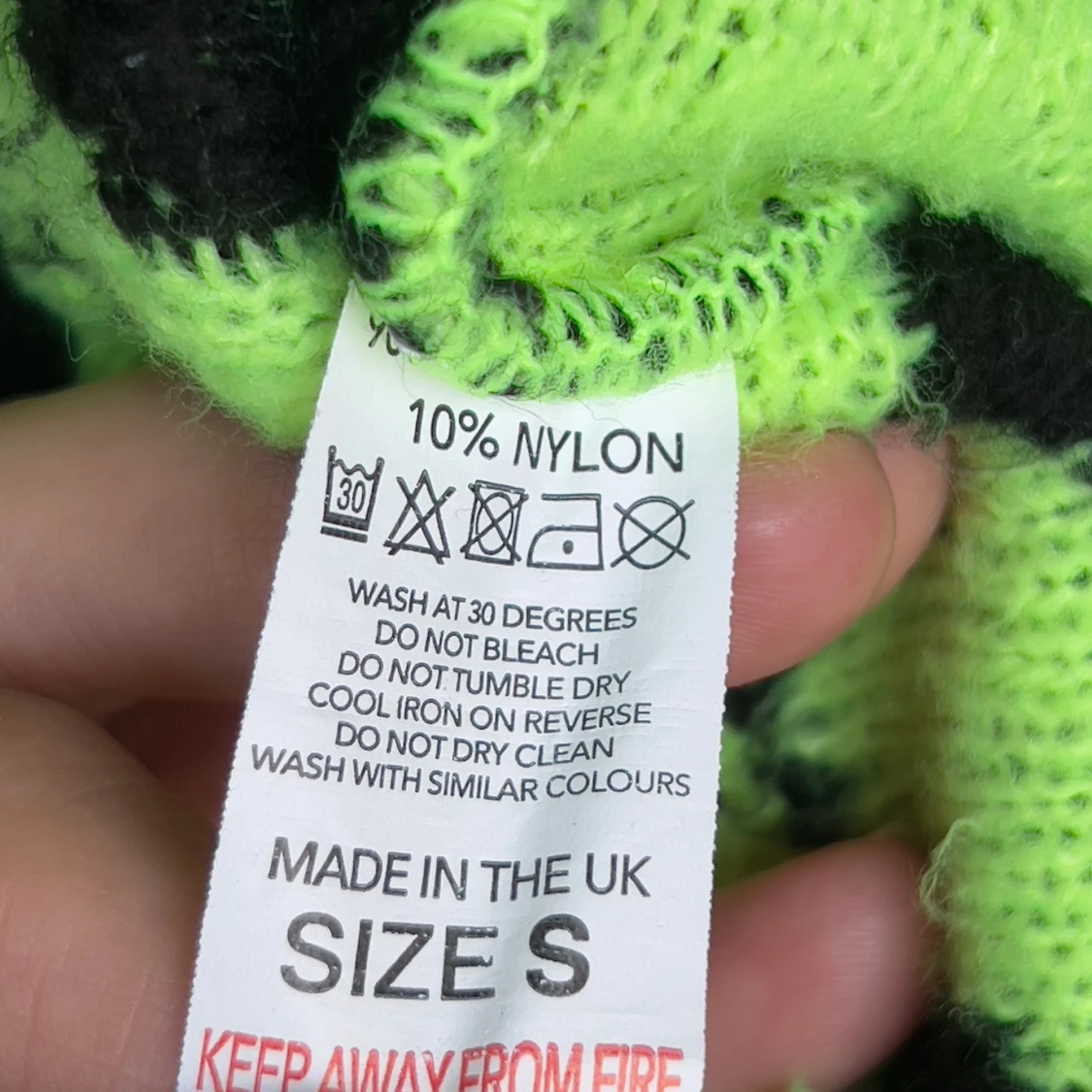 Neongrön zebra stickad tröja Madlady - 4