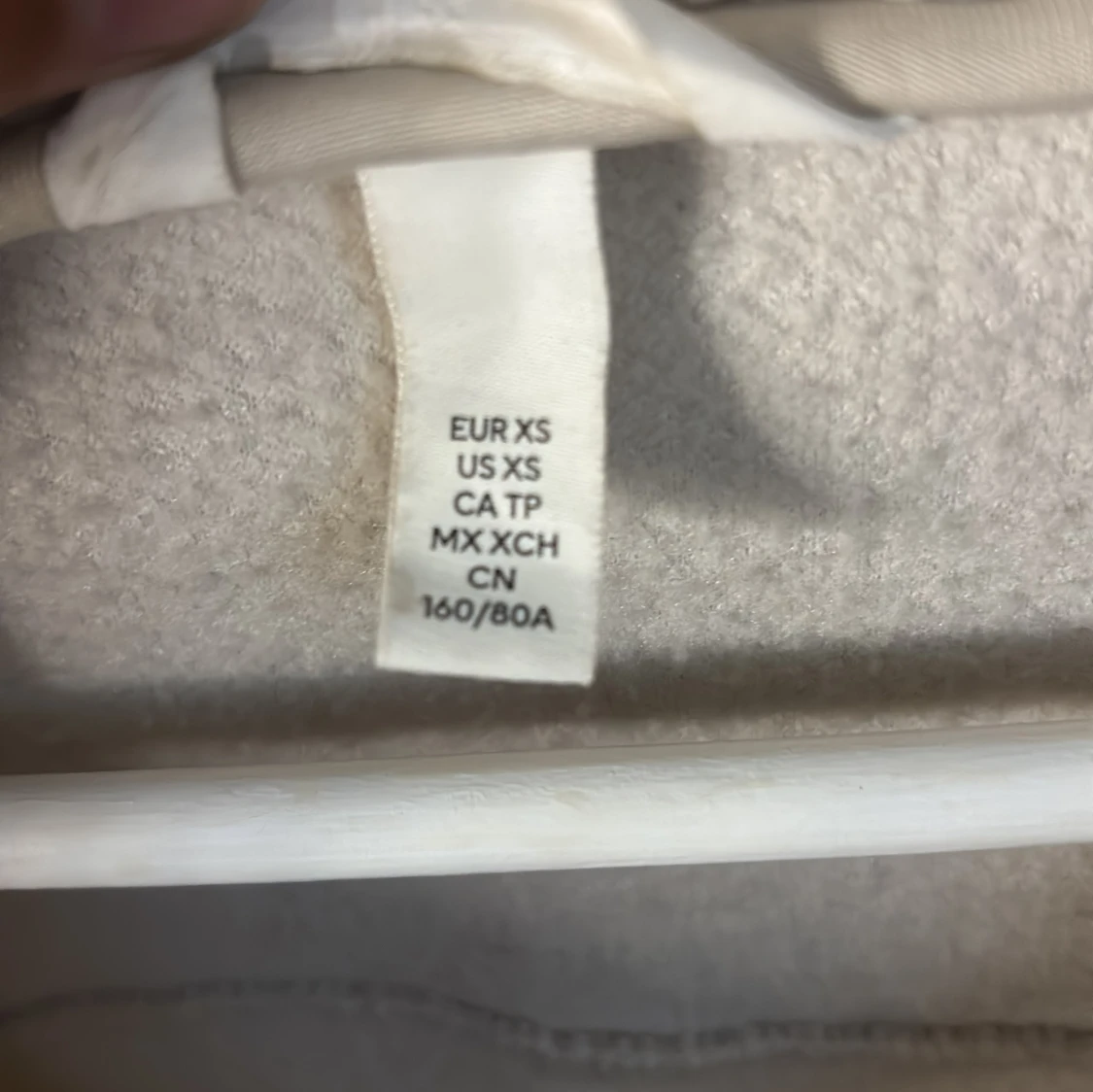 Beige teddyjacka med dragkedja XS - 1