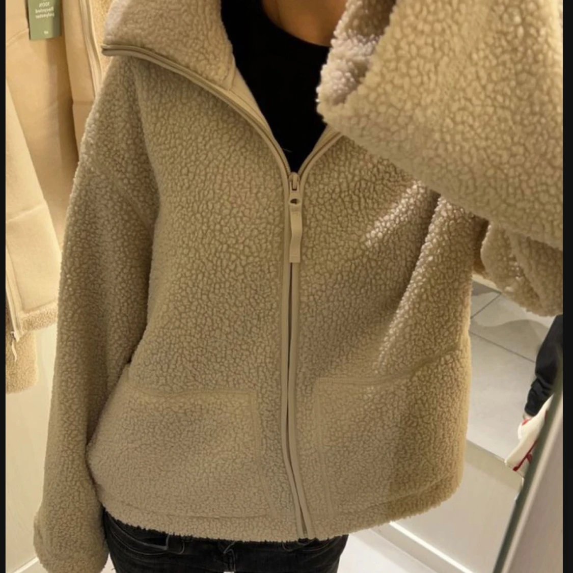 Beige teddyjacka h&m - 2