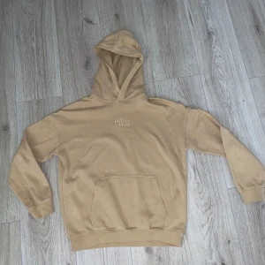 Beige hoodie  - Säljer en beige hoodie från H&M med texten 'Offline Mode' broderad på framsidan. Den har en klassisk känguruficka och en bekväm huva. Perfekt för en avslappnad stil.
