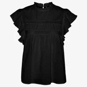 Svart blus med volangdetaljer - Helt oanvänd topp. 💓