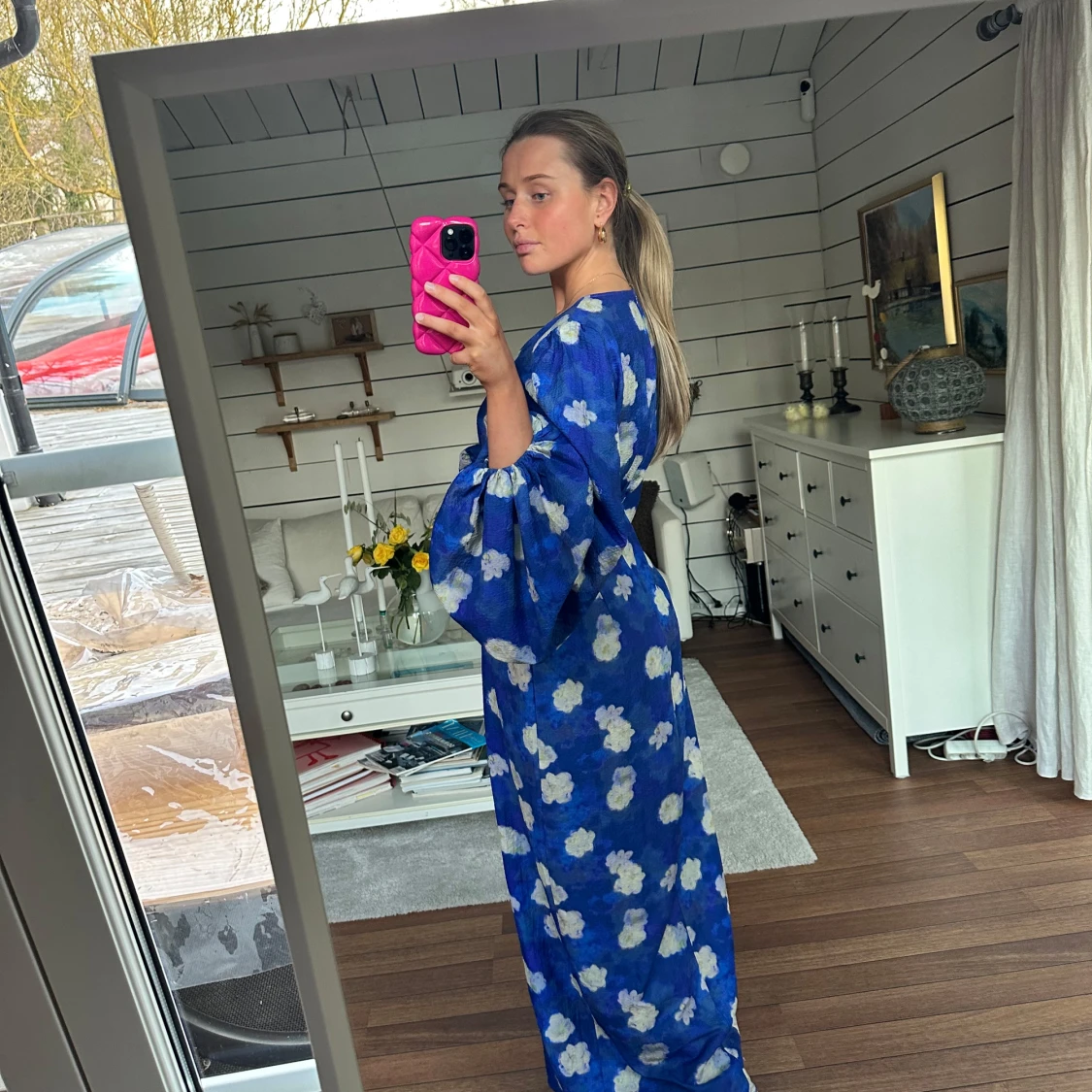 Blå blommig långklänning från Adoore - 2