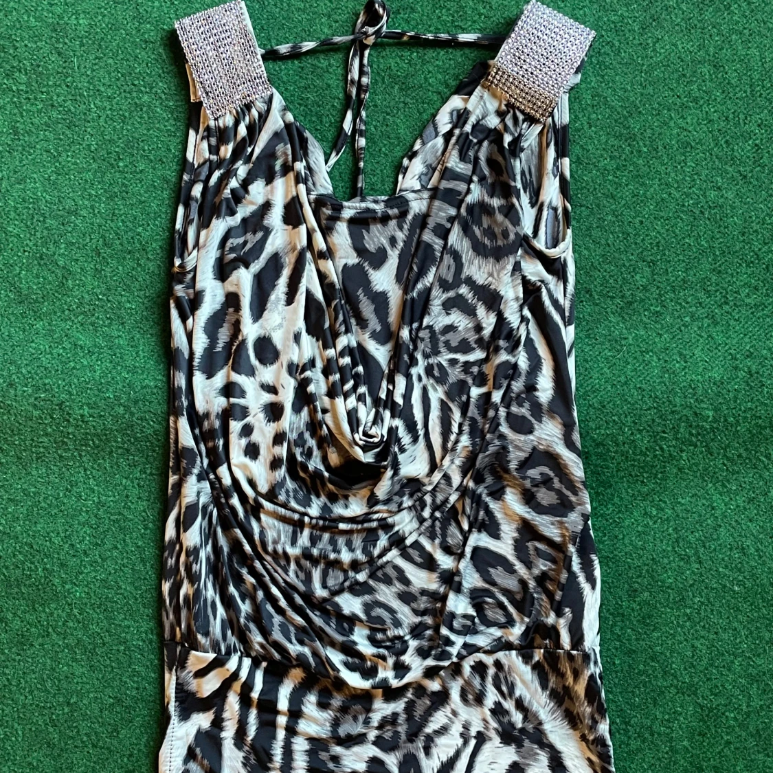 Leopardmönstrad top med bling