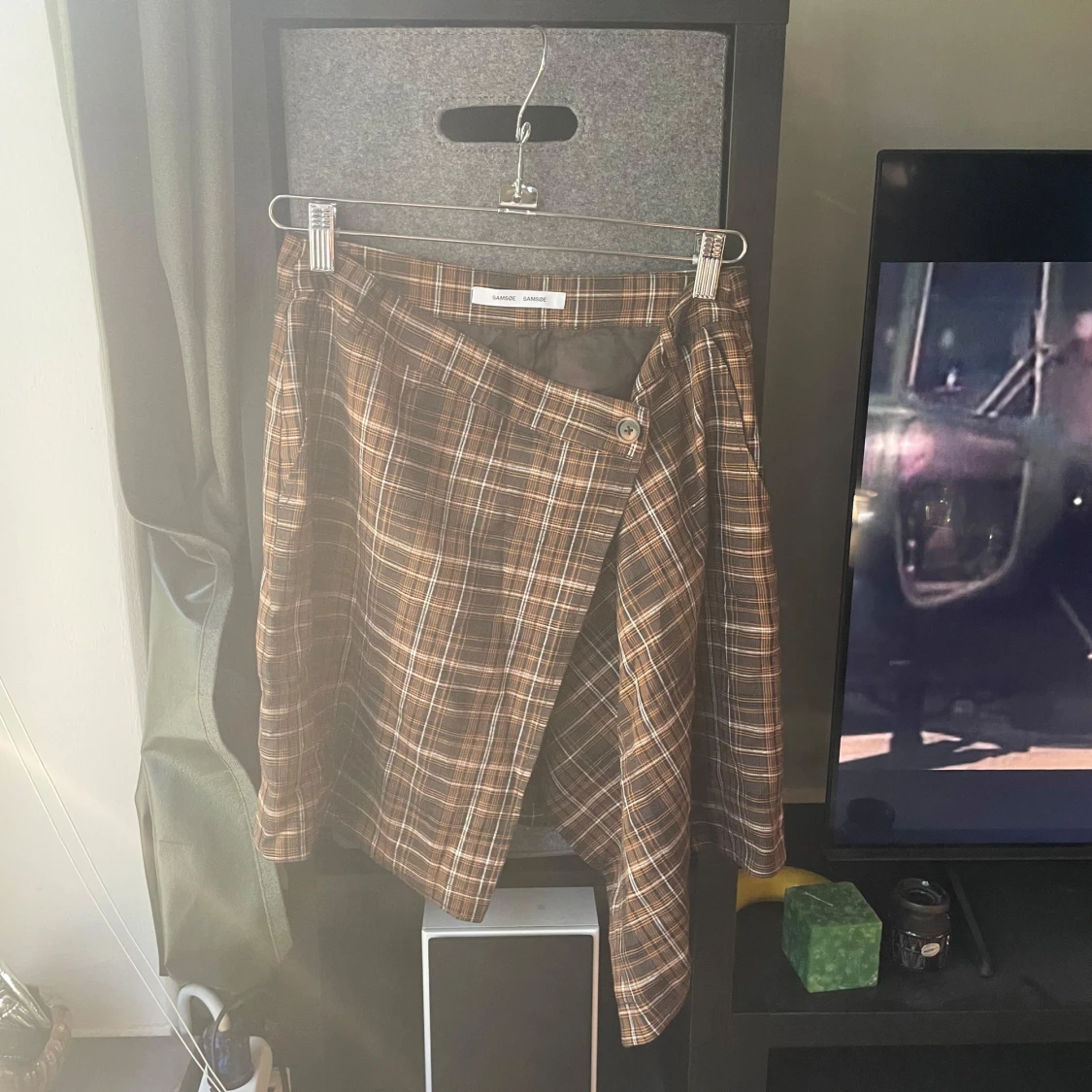 Brun rutig omlottkjol Samsøe Samsøe - 3