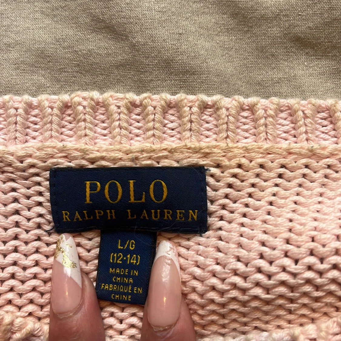 Ljusrosa stickad tröja Polo Ralph Lauren - 1