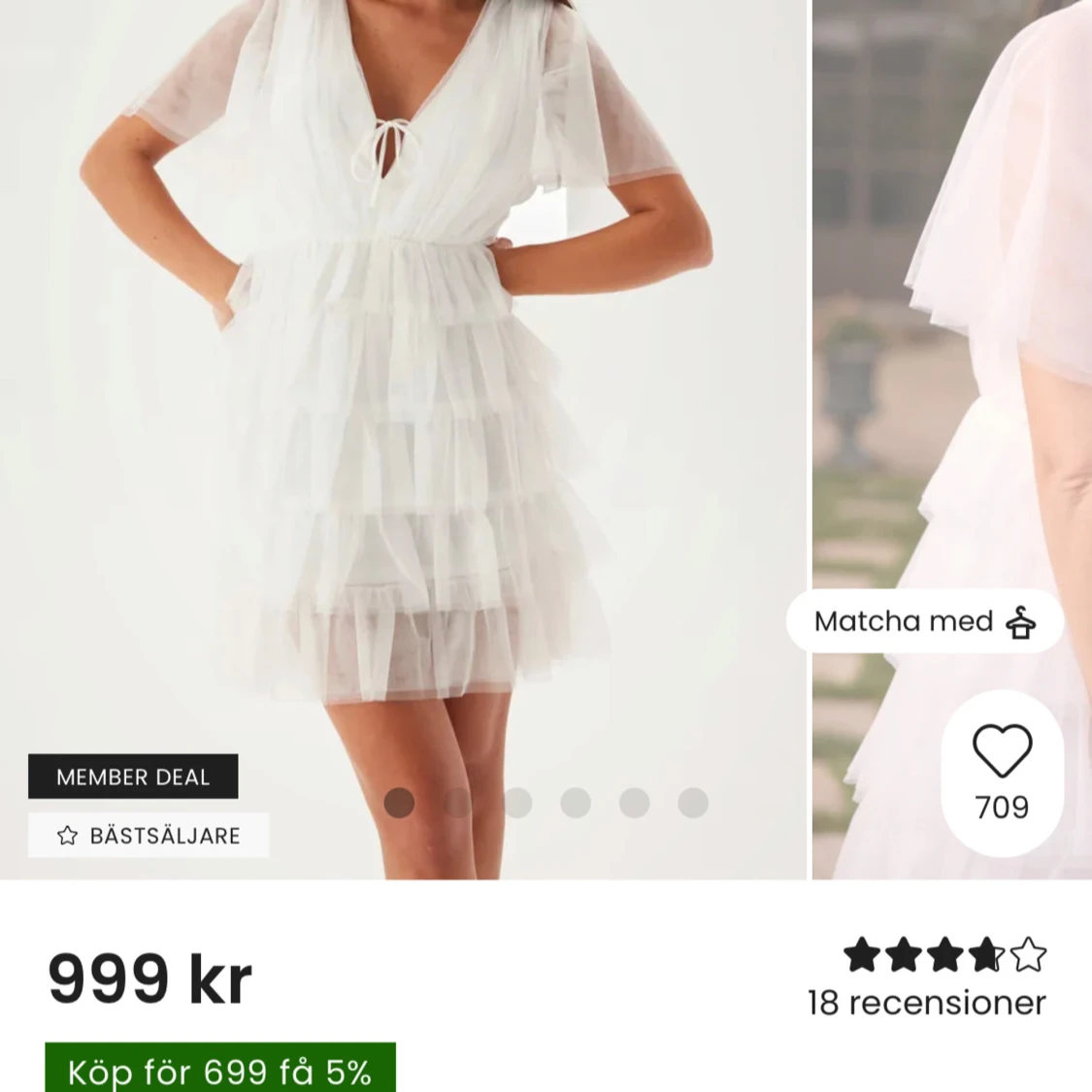 Vit klänning bubbleroom - 2