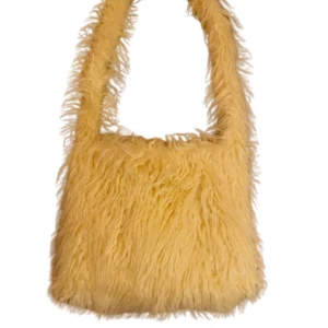 Faux Fur Cross Body Bag - Gul faux fur väska 