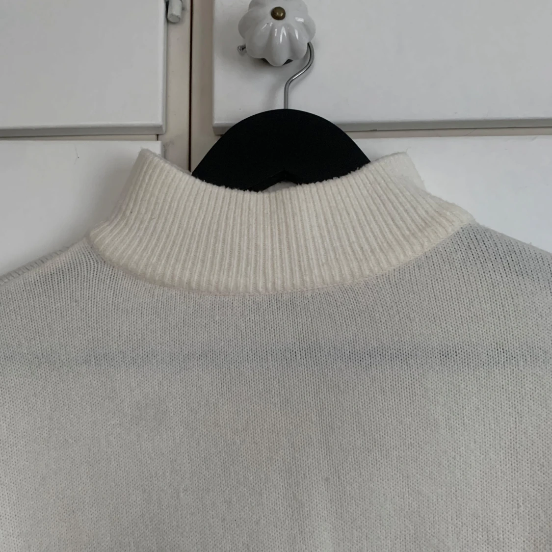 Vit stickad polotröja💗 - 3