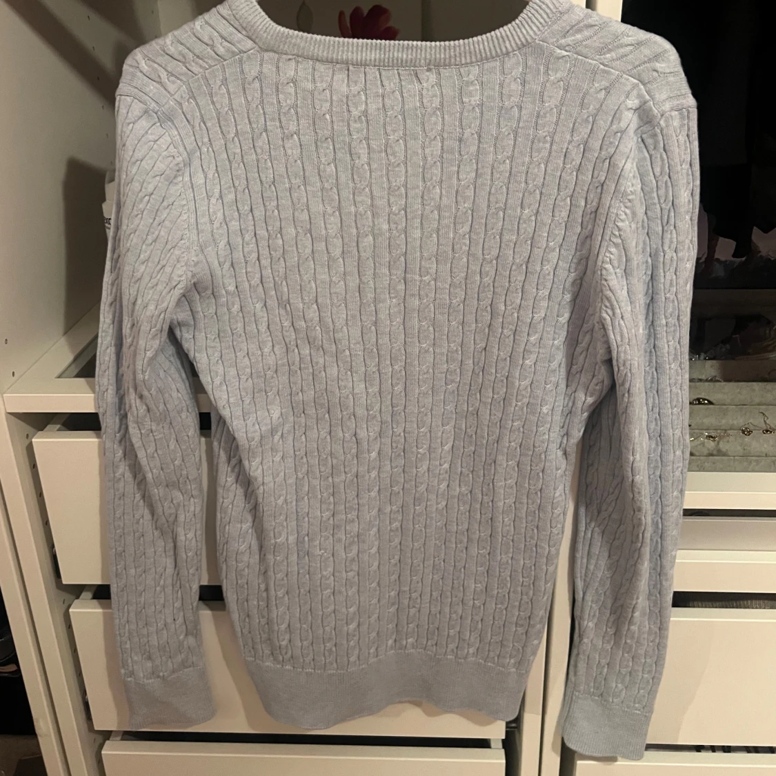 Ljusblå kabelstickad tröja från Polo Ralph Lauren - 1