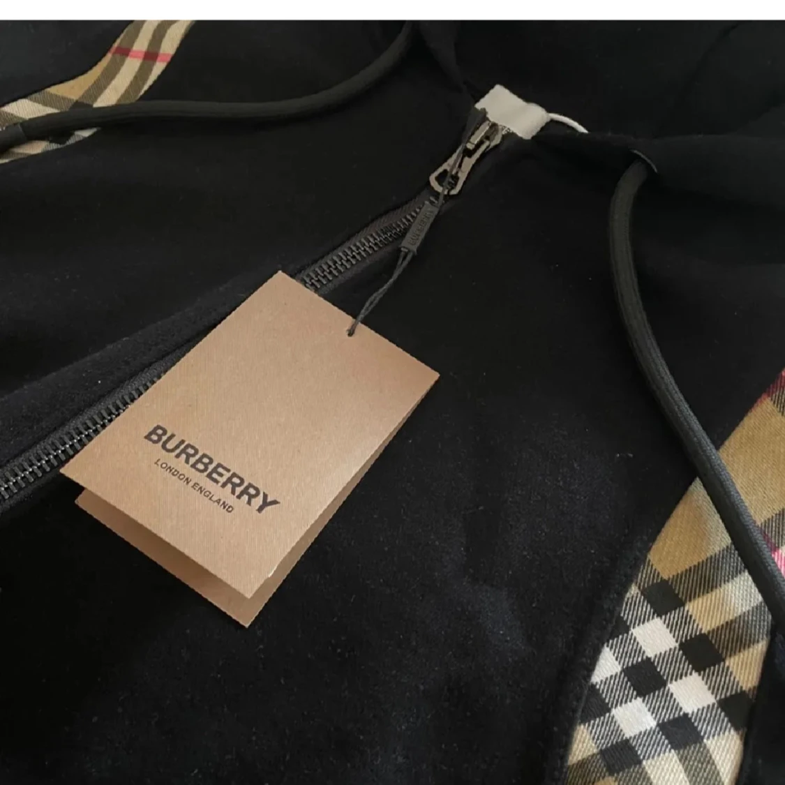Svart Burberry Zip Hoodie - 4