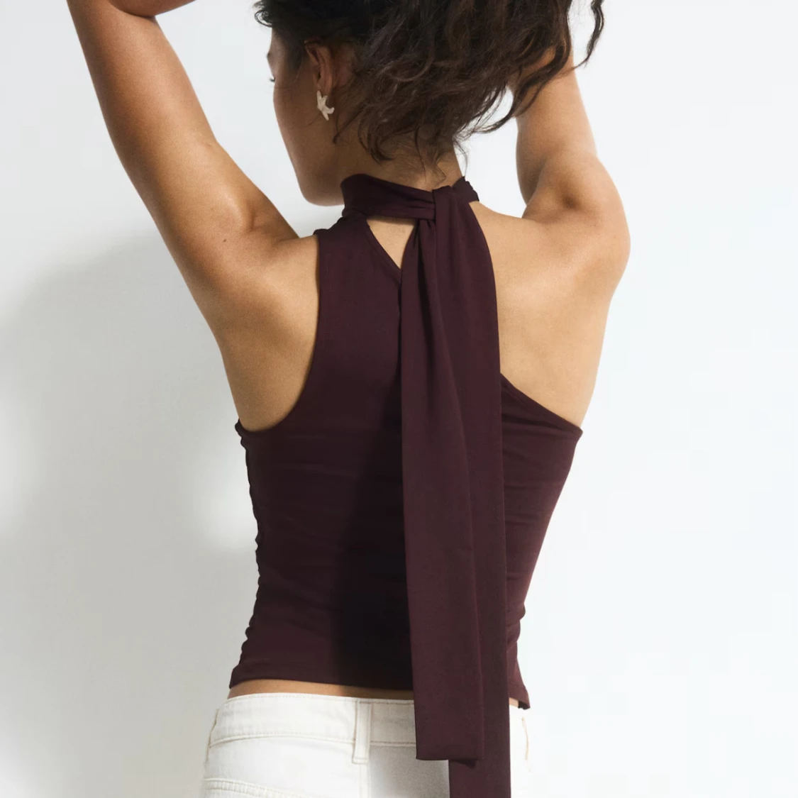 Vinröd off shoulder topp HM - 1