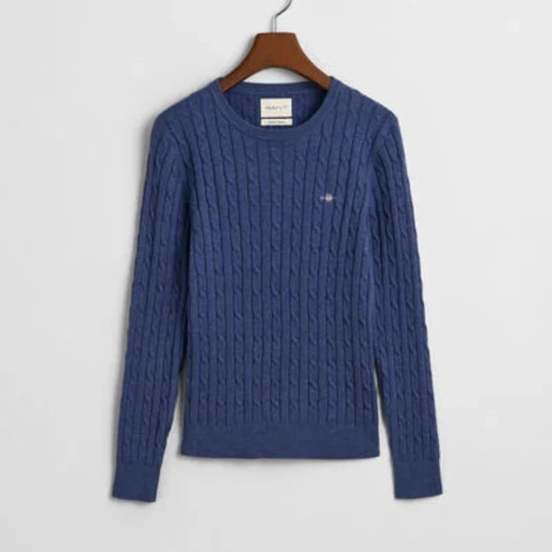 Blå kabelstickad tröja från Gant - 2