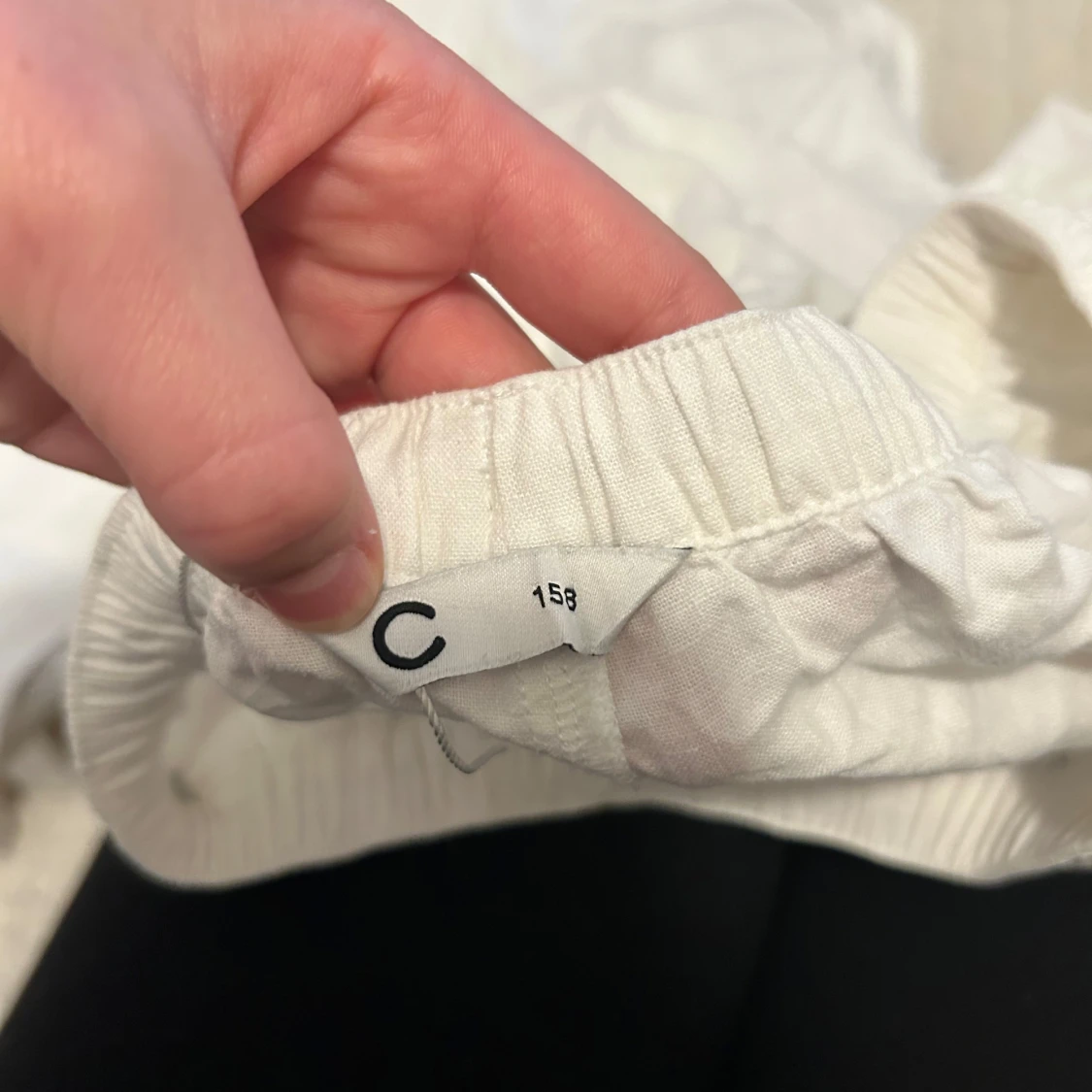 Vita mjukisbyxor med resårmidja - 1