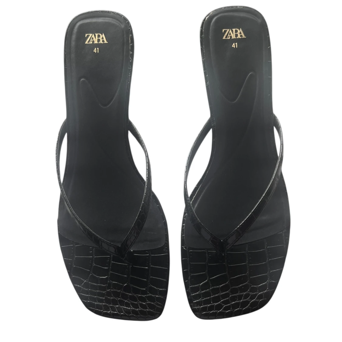 Svarta eleganta Zara sandaletter med taxklack - 1