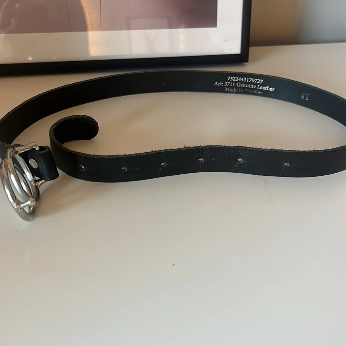 Svart och silvrigt bälte/skärp - 2