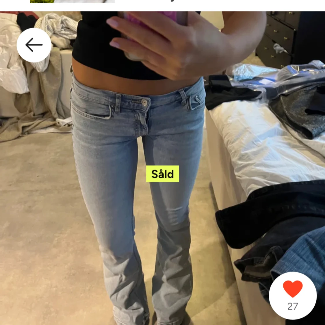 Ljusblå bootcut jeans - 1