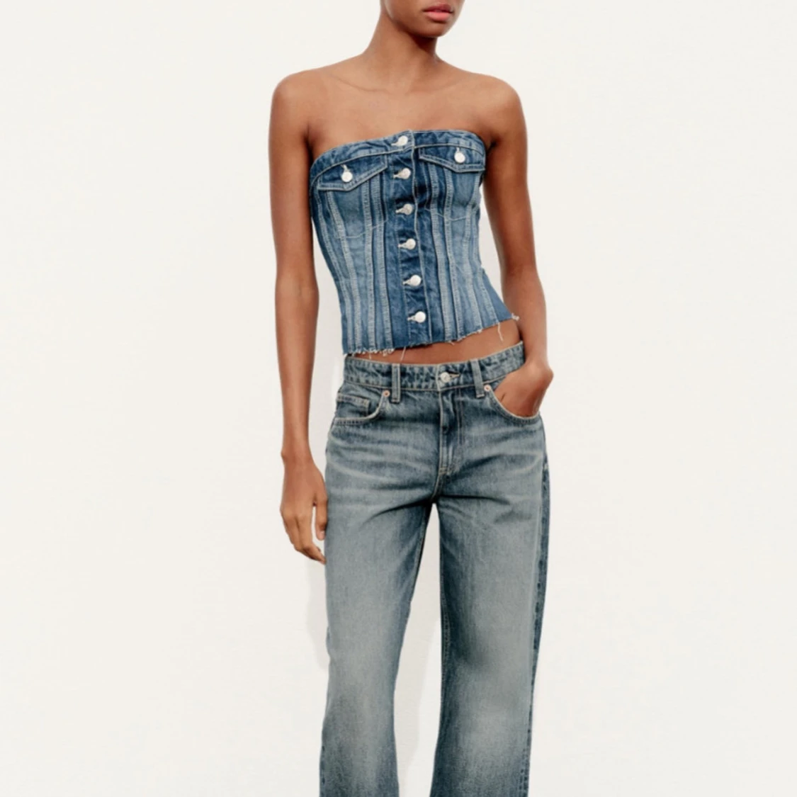 Jeans korsett-topp - 1