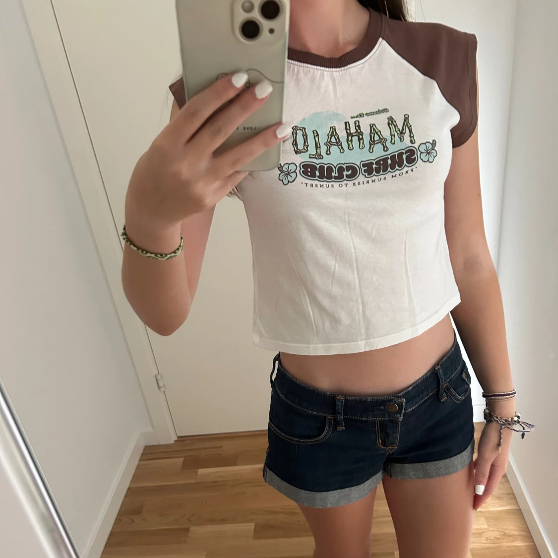 Vit och brun topp från H&M