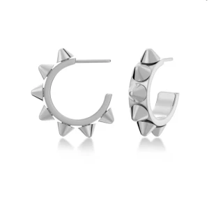 Silvriga örhängen med nitar - Örhängen!.