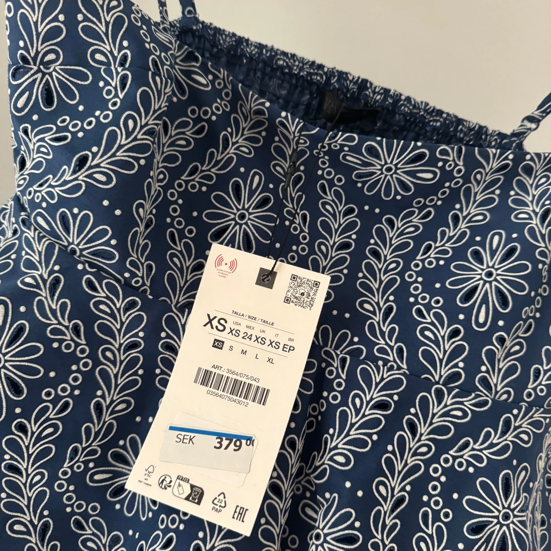Blommig marinblå topp Zara - 2
