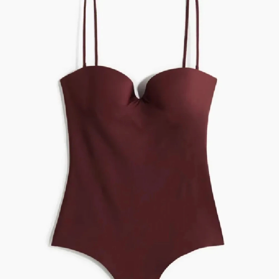Vinröd body i microfiber H&M