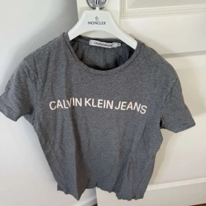 Calvin Klein T-shirt - Säljer en Calvin Klein T-shirt i superbra skick. Storlek XS. Färgen är grå på tröjan. Blir självklart snyggare om man stryker till den. 