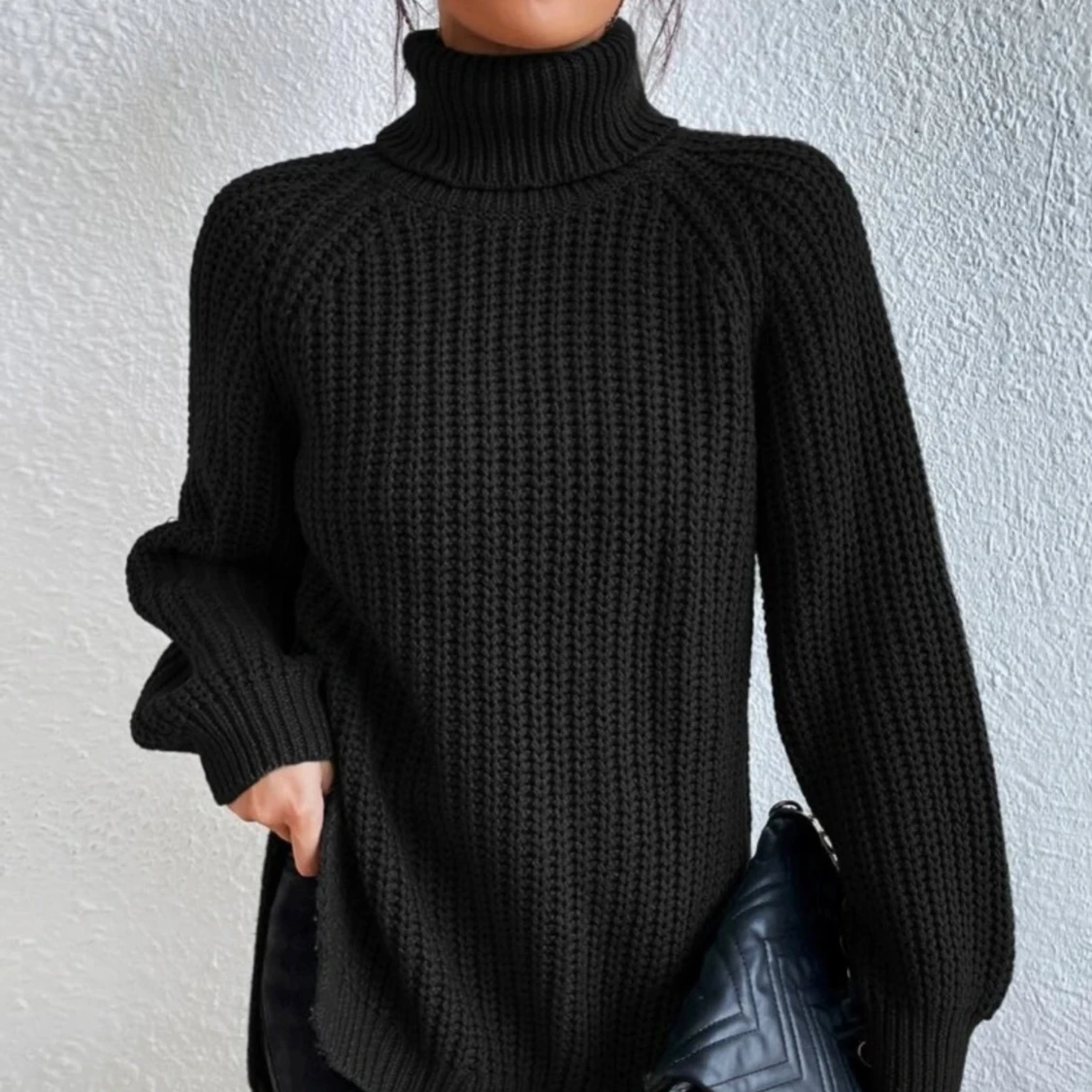 Svart stickad tröja