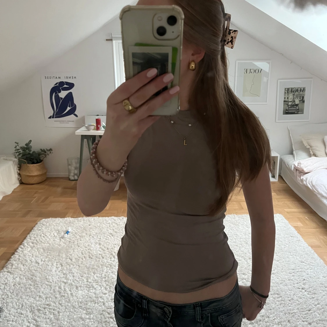 Beige backless T-shirt från 157
