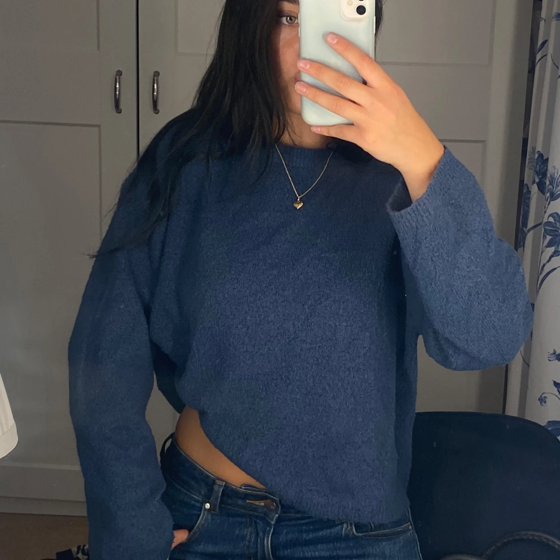 Blå stickad tröja från 157