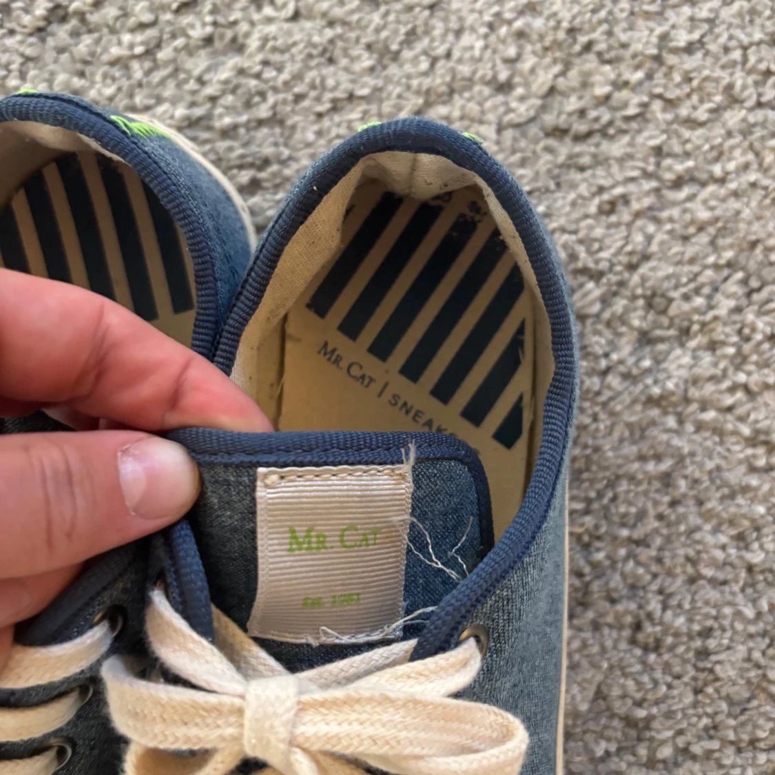 Blå denim sneakers från Mr. Cat - 2