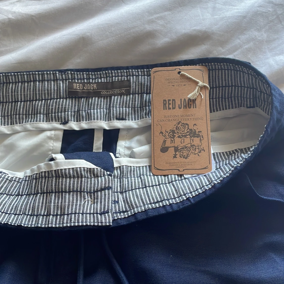 Mörkblå linnebyxor red jack - 2