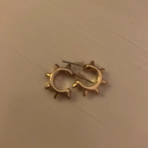 Guldörhängen med taggar - Snygga guldörhängen i form av små ringar med taggiga detaljer runtom. Kontakta innan om du skulle vilja köpa! 💕