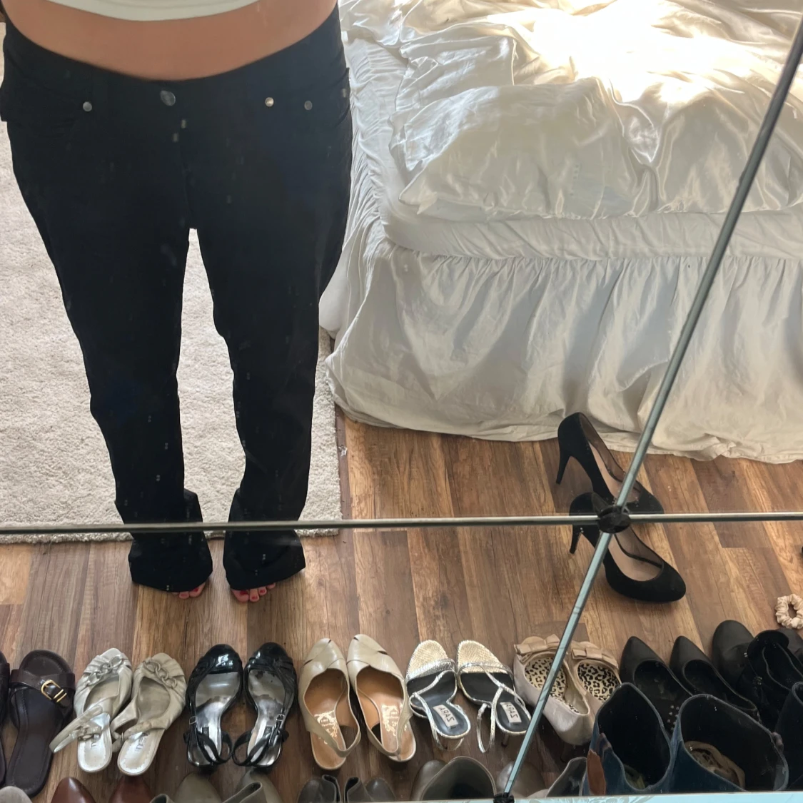 Svarta byxor med låg midja💞 - 4