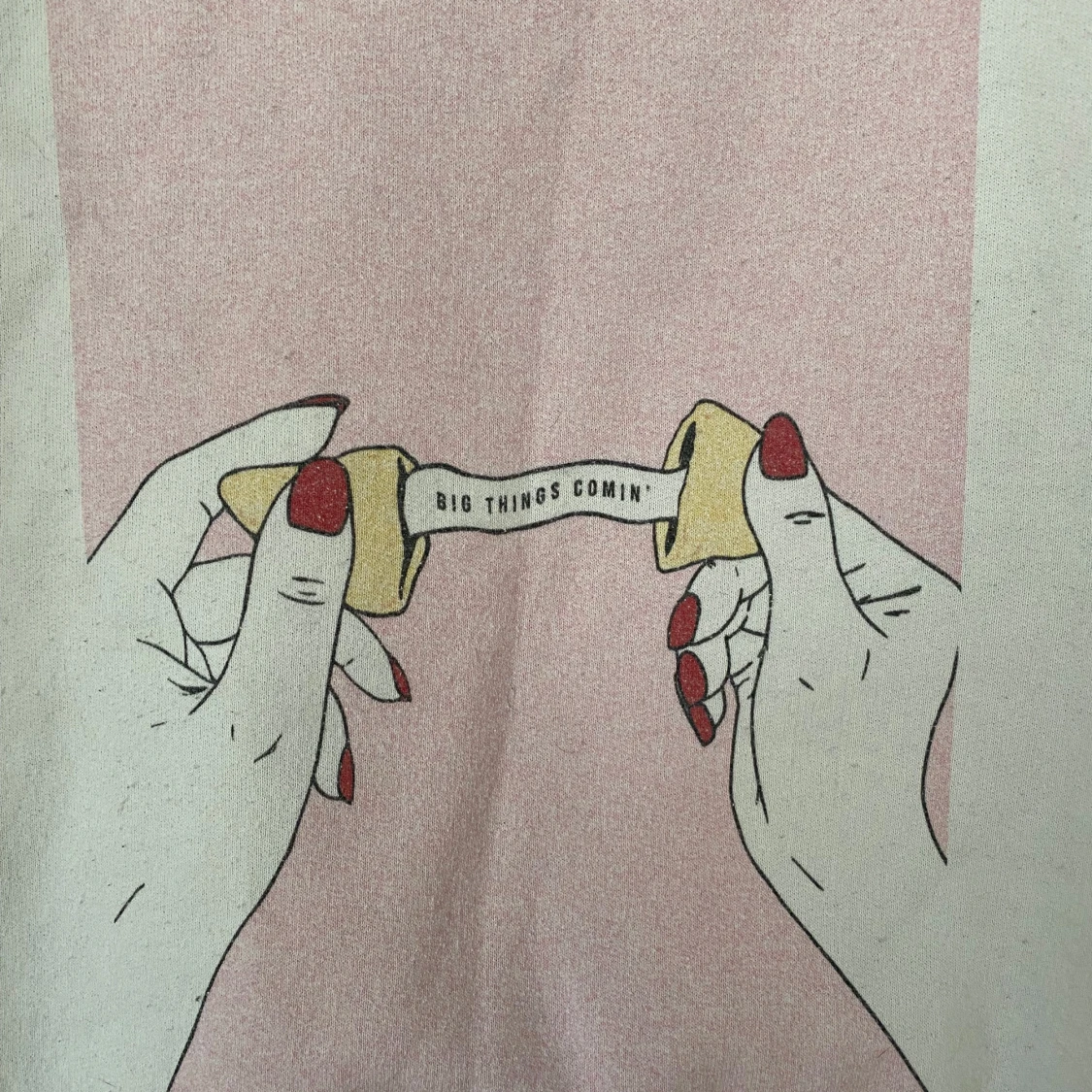 Vit hoodie med tryck - 4