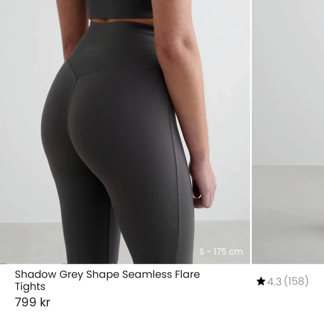 Mörkgrå sömlösa flare tights - 1