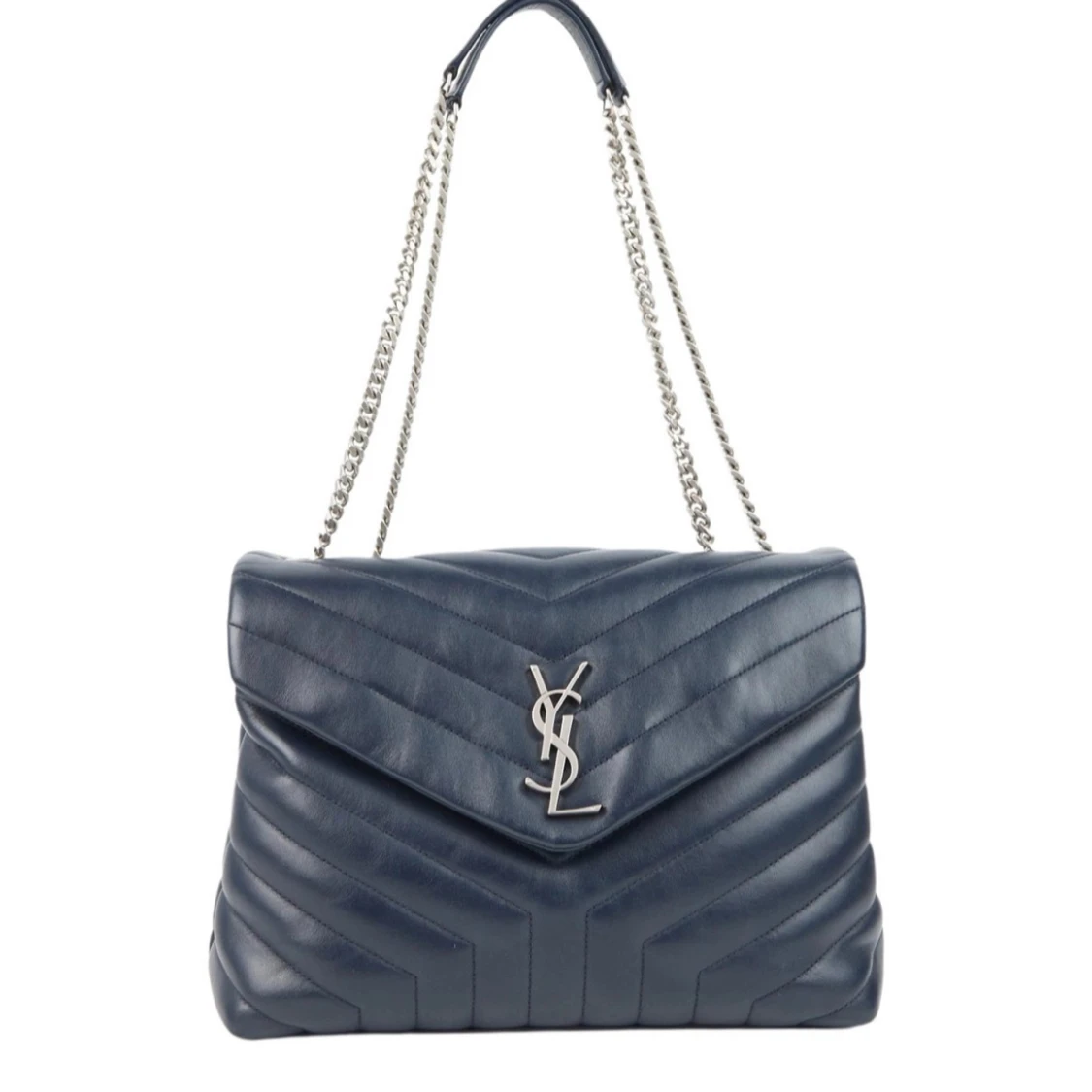 Mörkblå quiltad axelväska från Saint Laurent