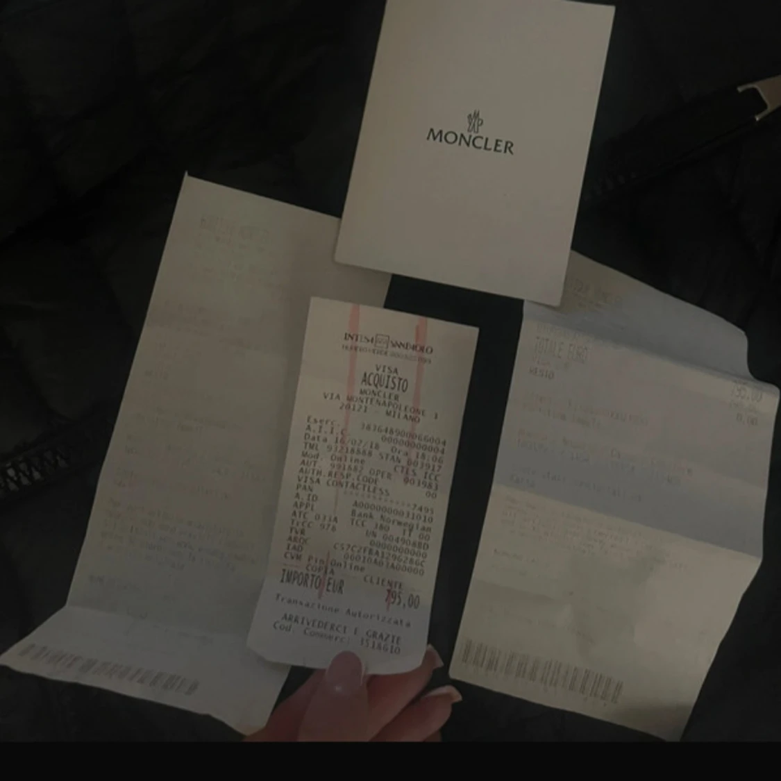 Svart Moncler pufferjacka, stl 0 - 2