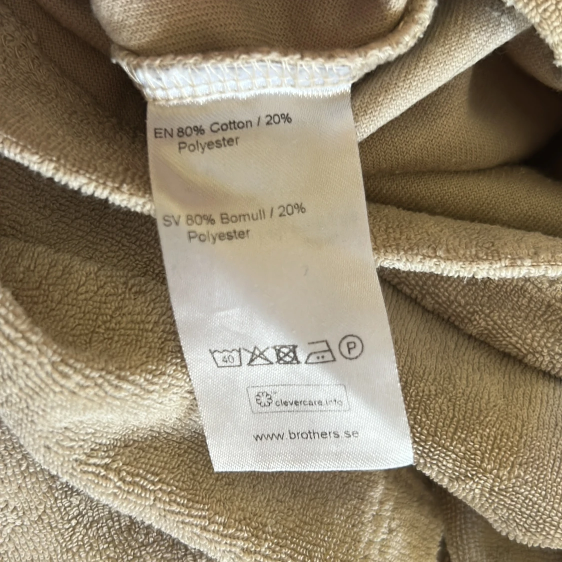 Beige långärmad frotté pikétröja East West - 3