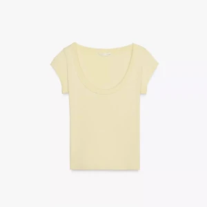 Ljusgul ribbad topp med kort ärm - Superfin ljusgul topp från Zara💛