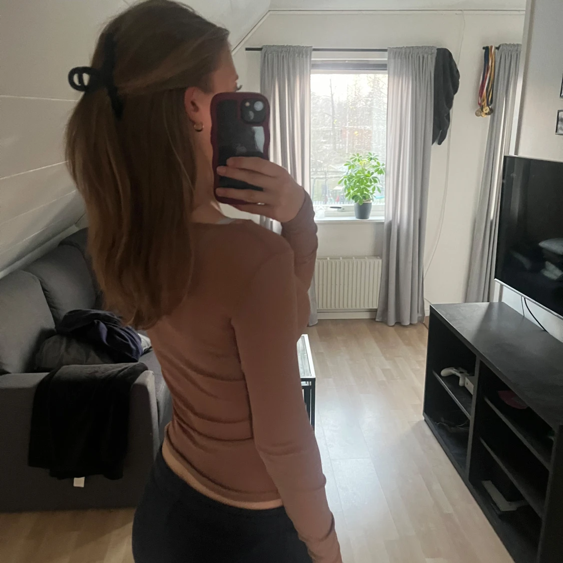 Brun långärmad topp - 2