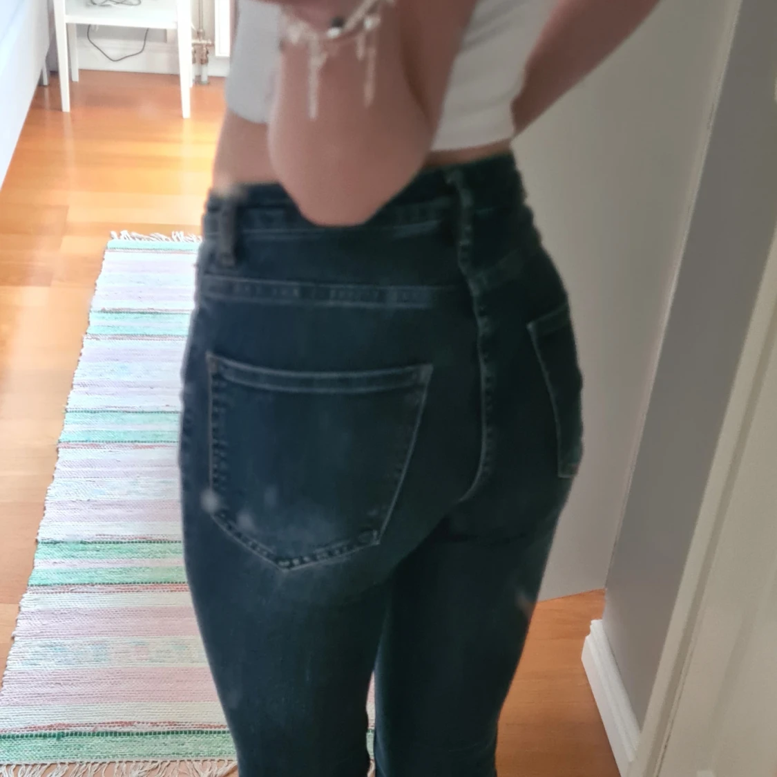 Blå bootcut jeans - 2