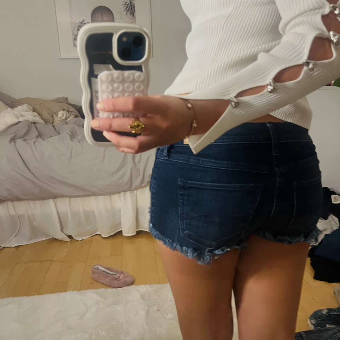 Lågmidjade jeansshorts Abercrombie - 1