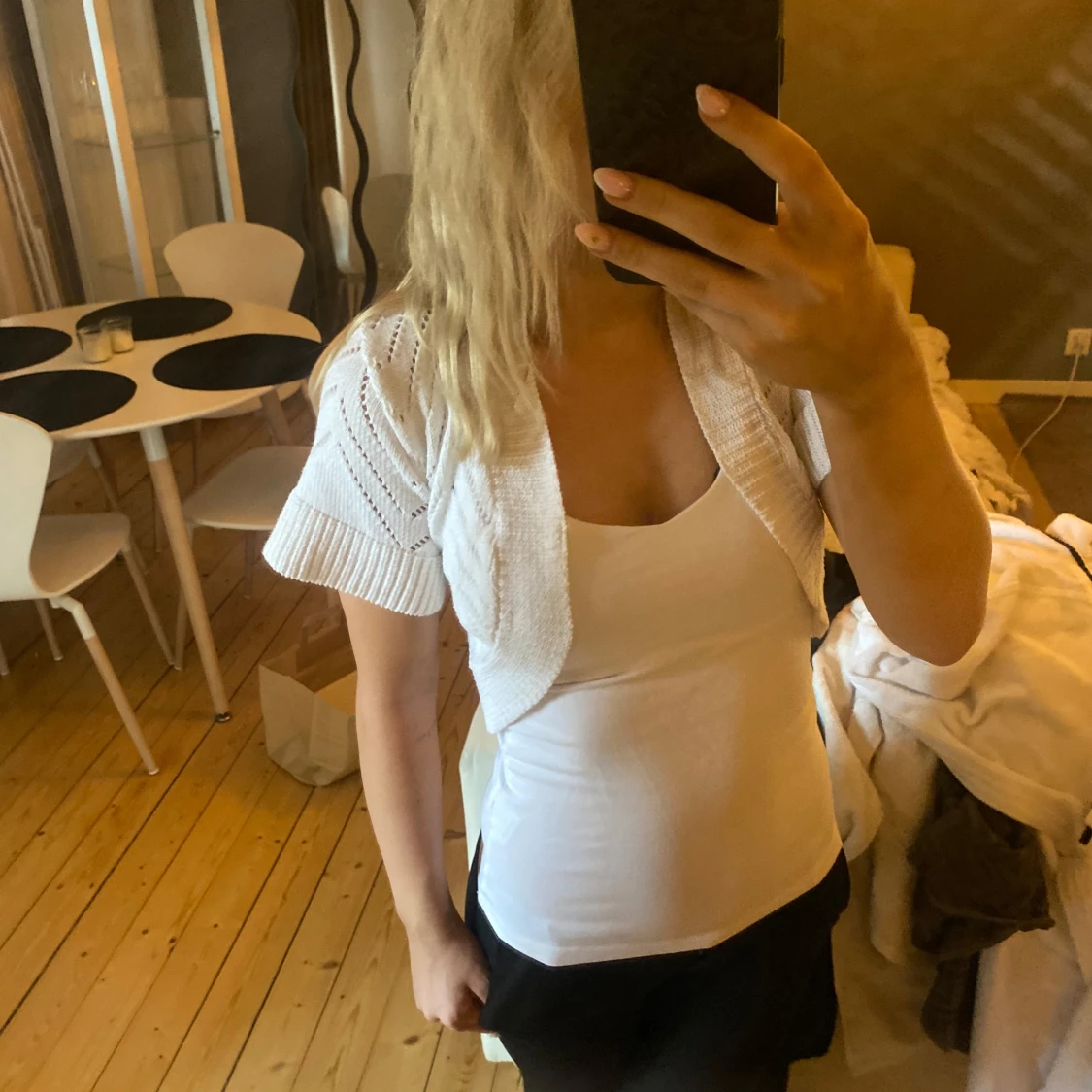 Vit stickad bolerotopp - 1