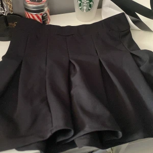 Svart plisserad kortkjol från 157 - Säljer en svart kortkjol från 157 med plisserade detaljer. Kjolnen är i storlek Xs men passar S. Men kjolen är inte så stretchig! nästan aldrig använt ❤️. 