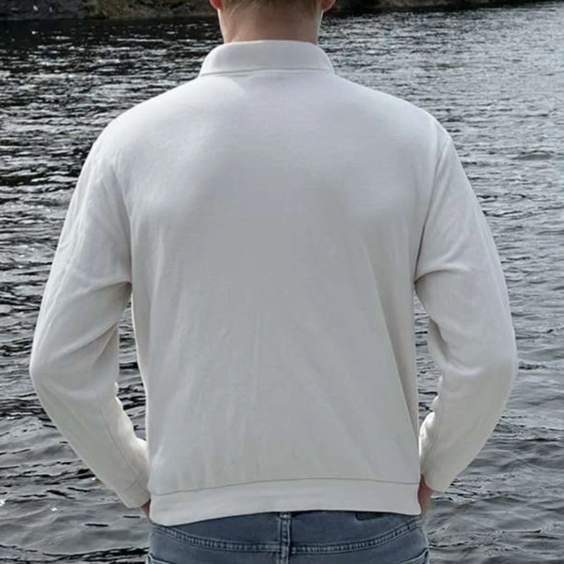 Vit långärmad pikétröja från Zara - 1