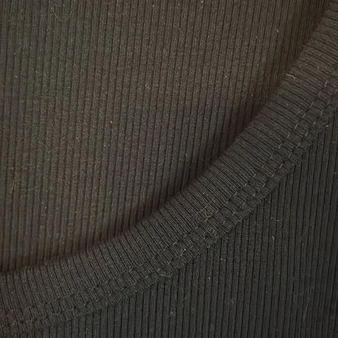  ribbad croppad långärmad topp - 1